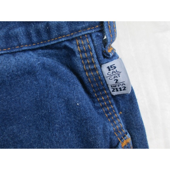 Tyndale FR Pants Mens 50 Blue Denim Jeans Cotton Pockets HEMMED Sioux 48X30* - Picture 5 of 15